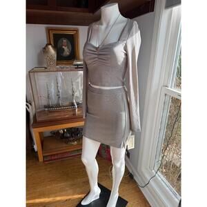 Rewind Gold Sparkle 2 Piece Dress Set New M